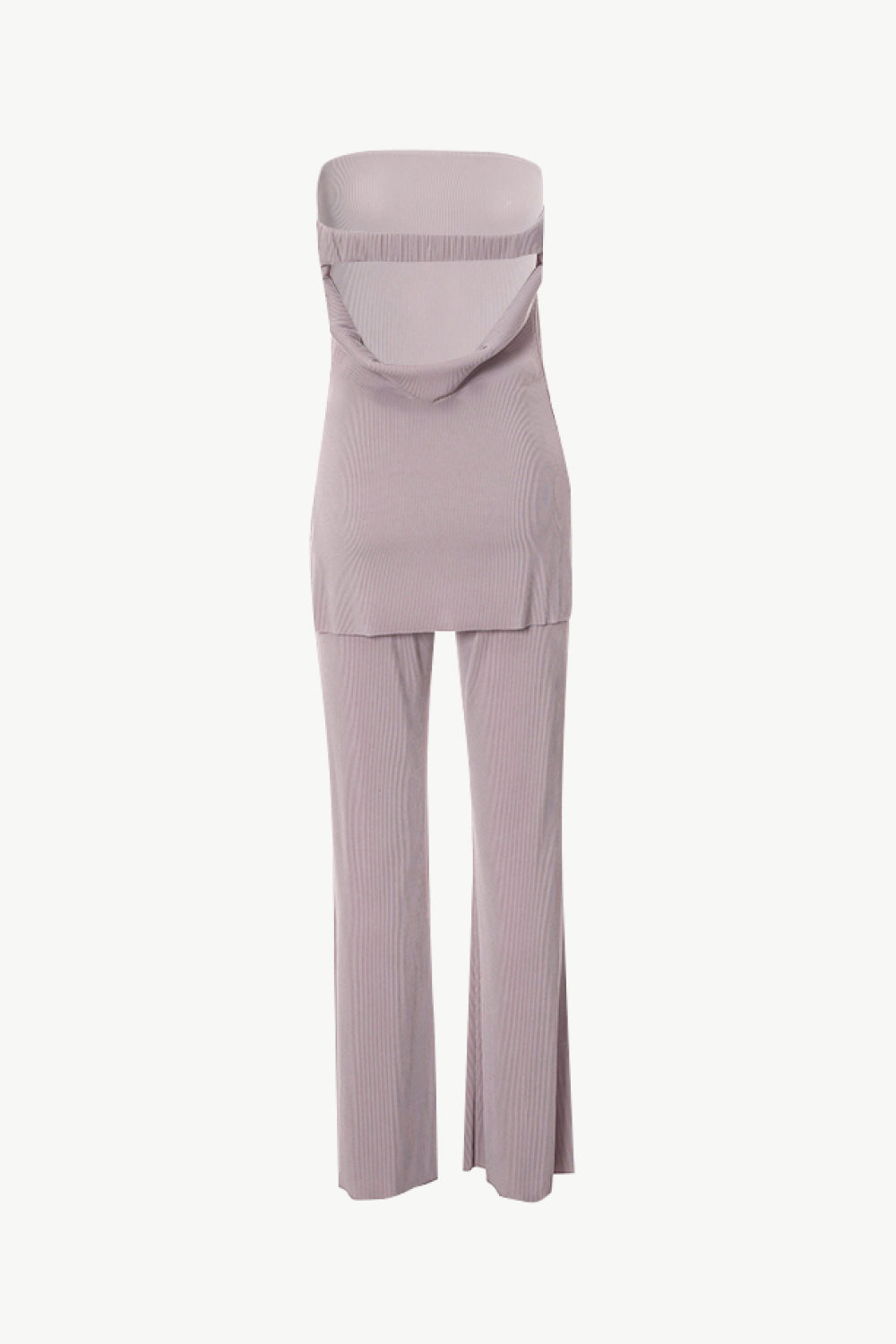 Strapless Top and Wide Leg Pants Set