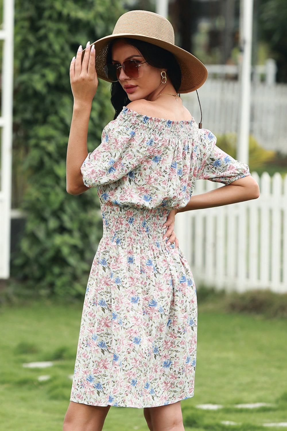 Floral Print Off-shoulder Dress