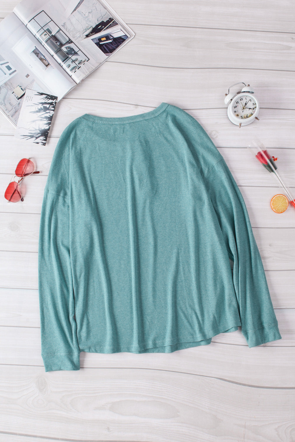 Button Up Drop Shoulder Top - Absolute Fashion 2020