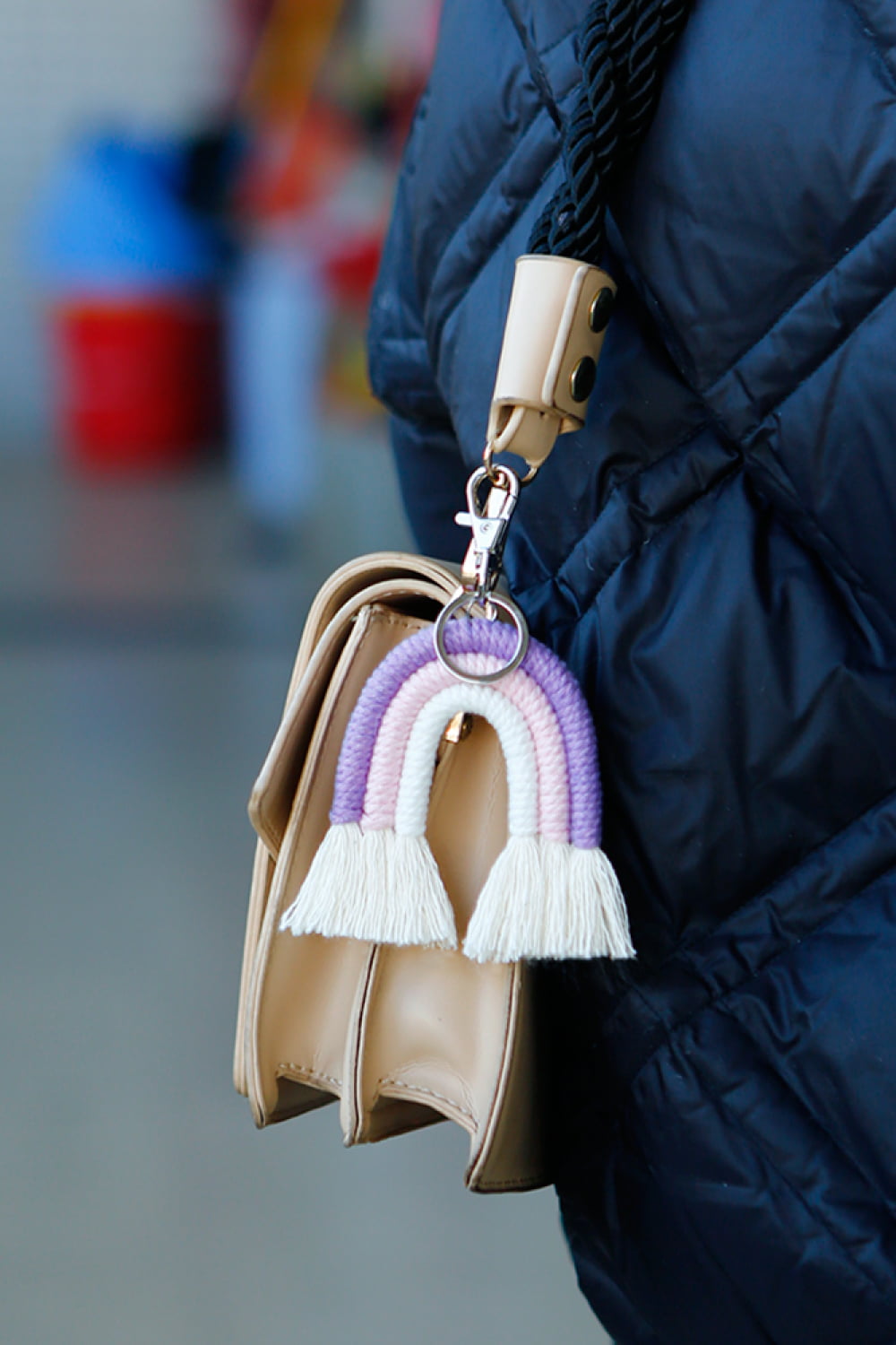 Rainbow Fringe Keychain