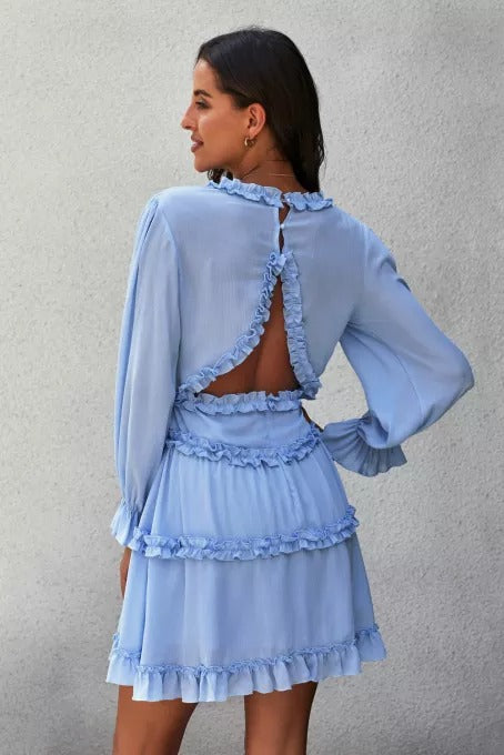 Ruffle Detailing Open Back Dress - Absolute Fashion 2020