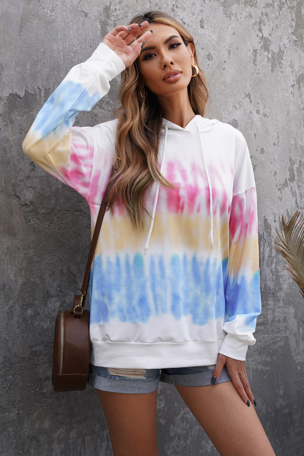 Tie-Dye Drawstring Pullover Hoodie - Absolute Fashion 2020