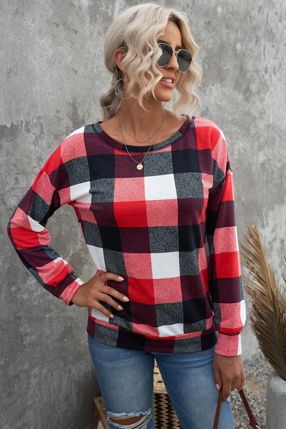 Buffalo Check Drop Shoulder Pullover - Absolute Fashion 2020