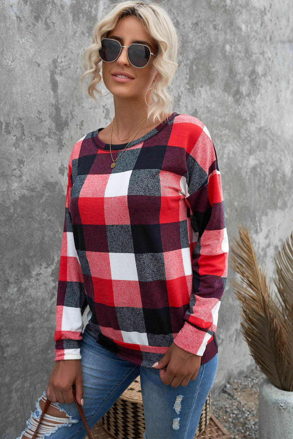 Buffalo Check Drop Shoulder Pullover - Absolute Fashion 2020