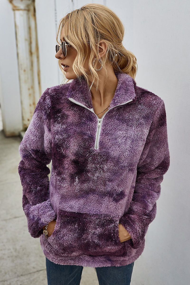 Tie Dye Quarter Zip Pullover - Absolute Fashion 2020