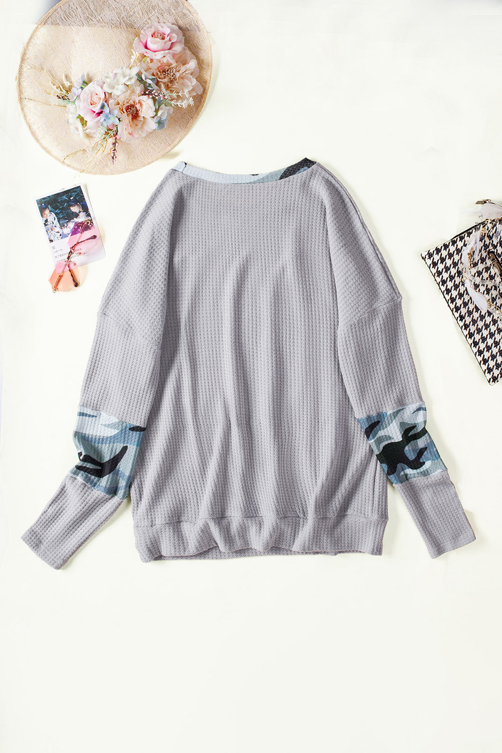 Camouflage Color Block Waffle Knit Pullover - Absolute Fashion 2020