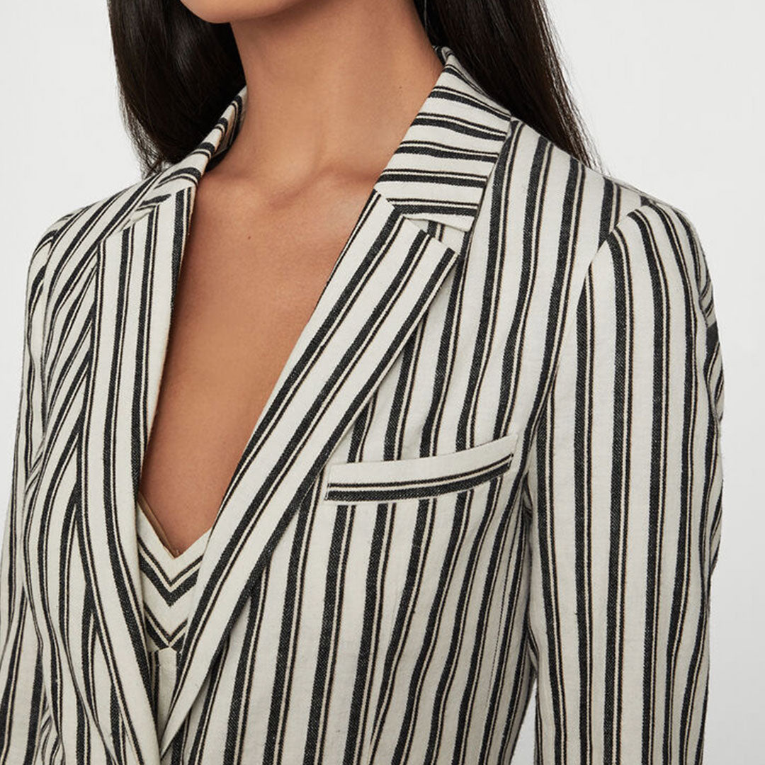 Cotton Linen Striped Blazer - Absolute Fashion 2020