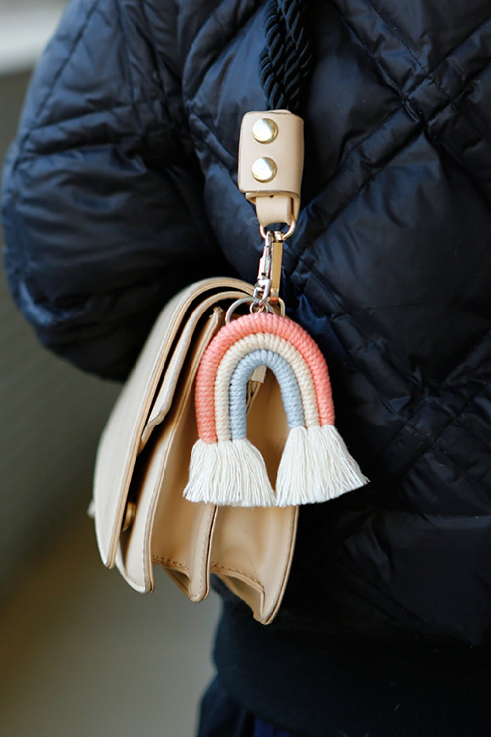 Rainbow Fringe Keychain