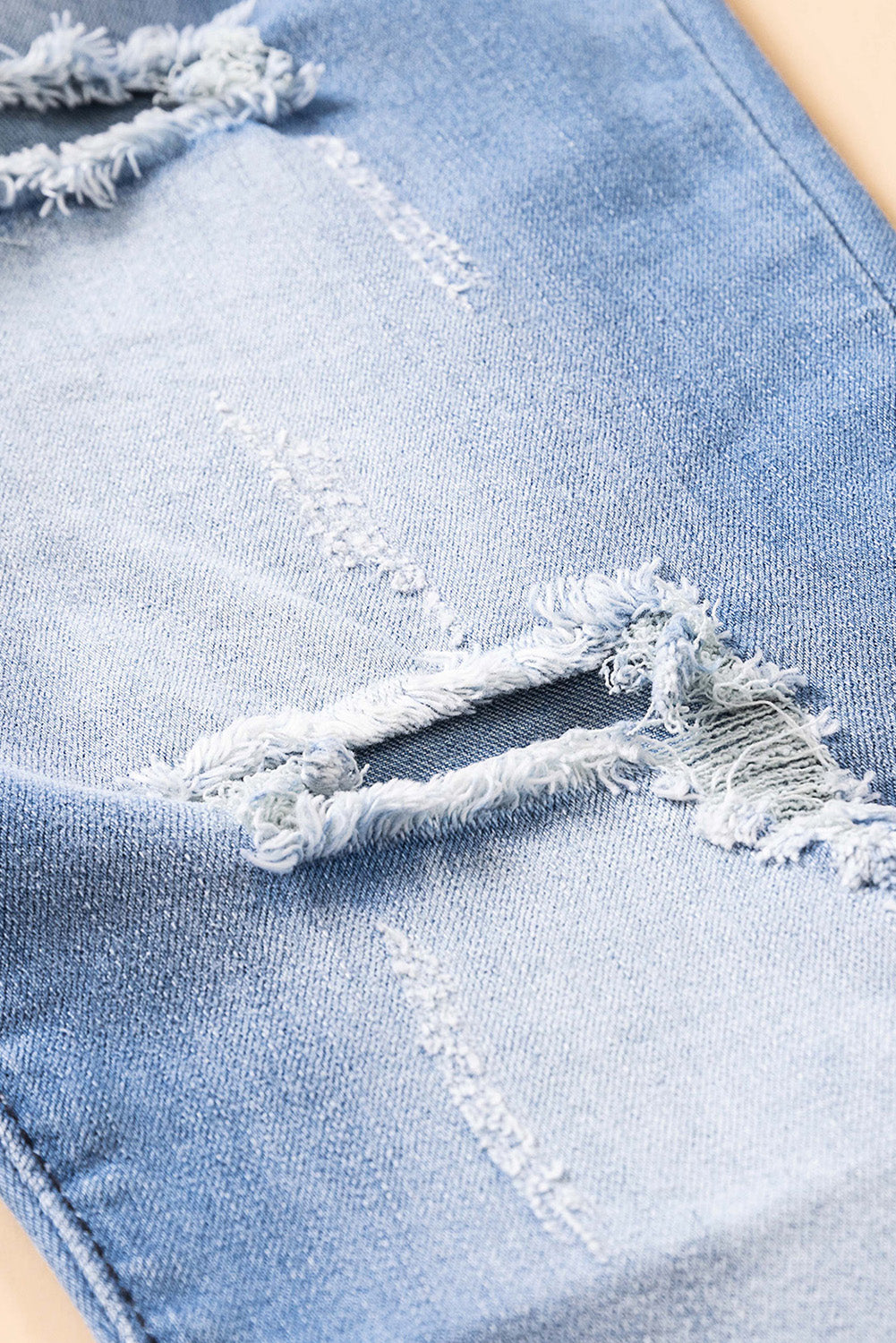 Distressed Ankle-Length Pocket Jeans