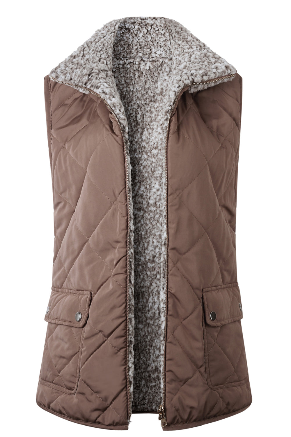 Reversible Sherpa & Puffy Quilted Vest - Absolute Fashion 2020