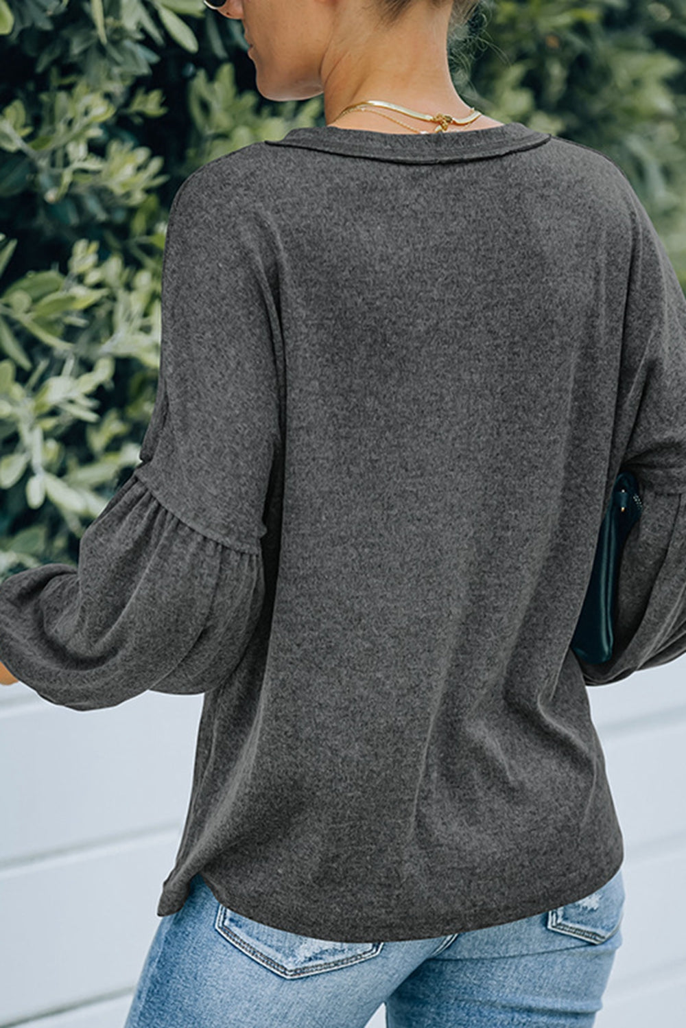 Bell Sleeve V-Neck Top