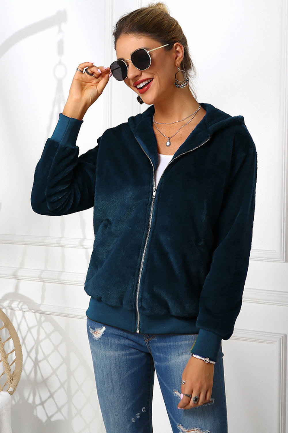 Zip Up Teddy Hoodie Jacket - Absolute Fashion 2020