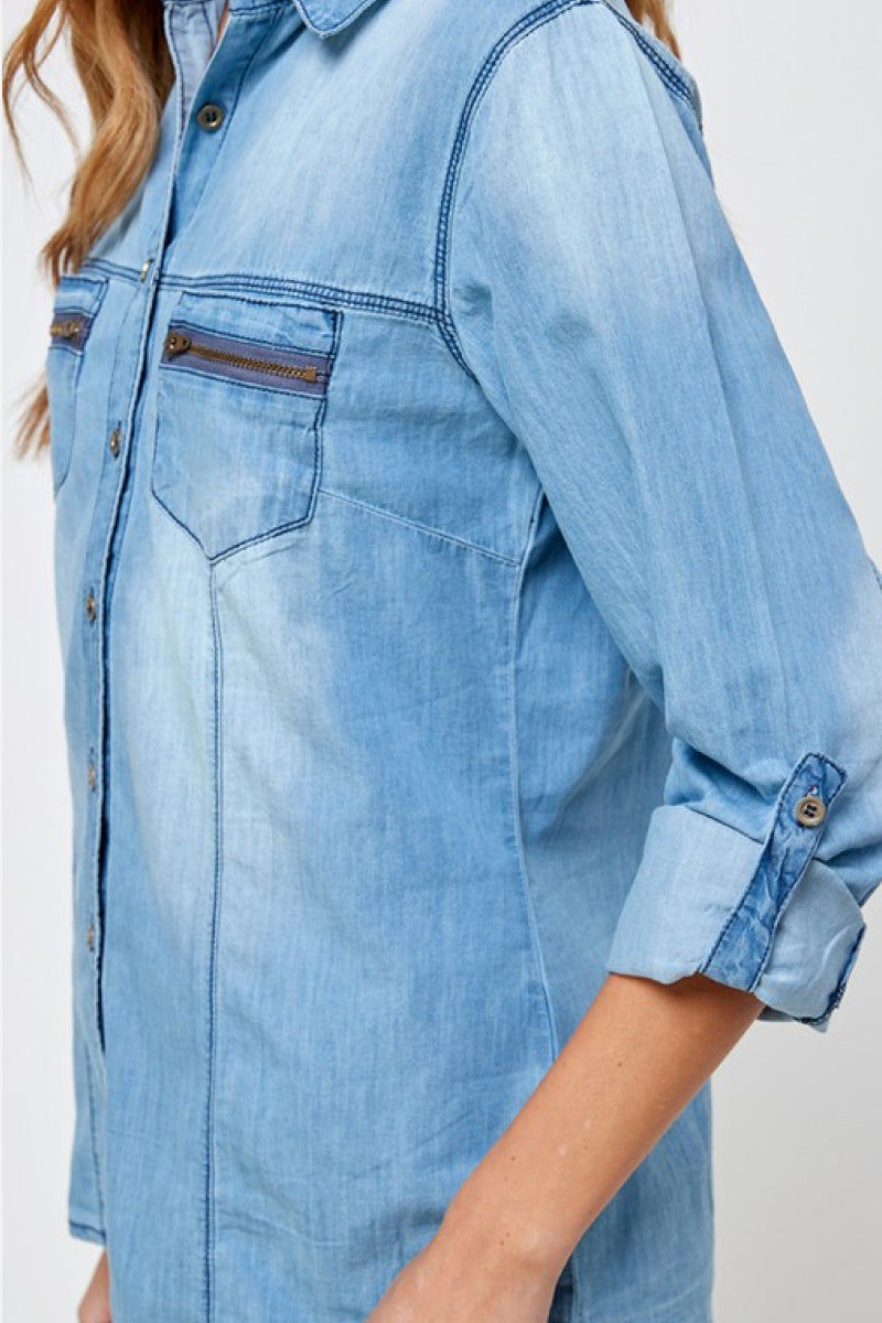 Chambray Denim Blouse