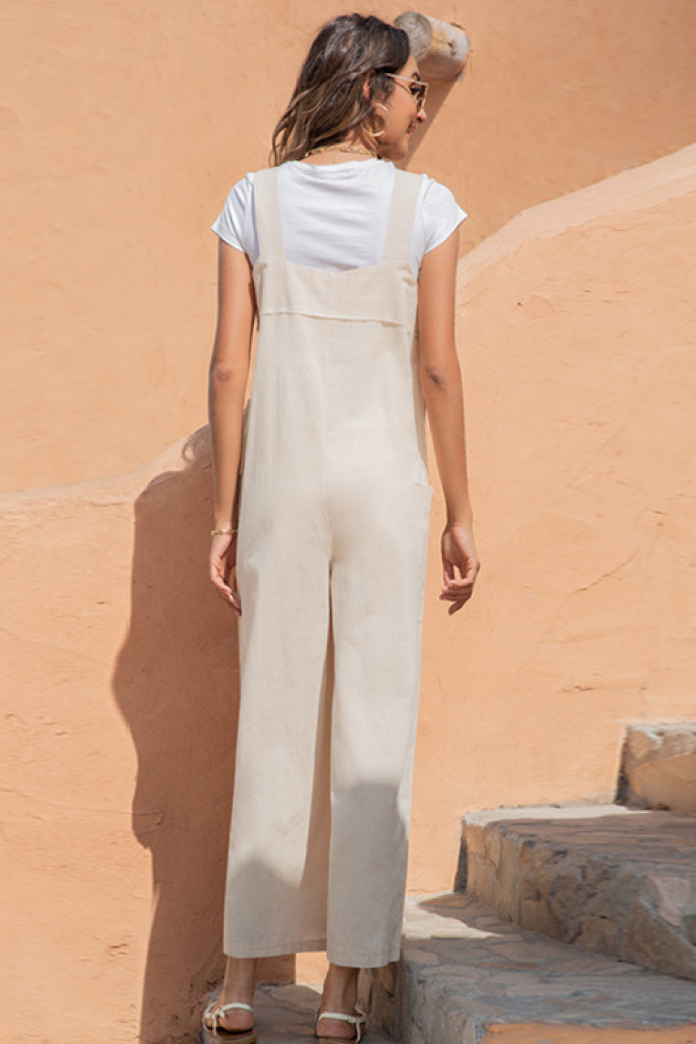 Button Up Pocketed Wide Leg Jumpsuit - Absolute Fashion 2020