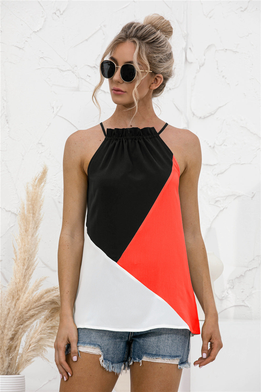 Color Block Halter Top - Absolute Fashion 2020