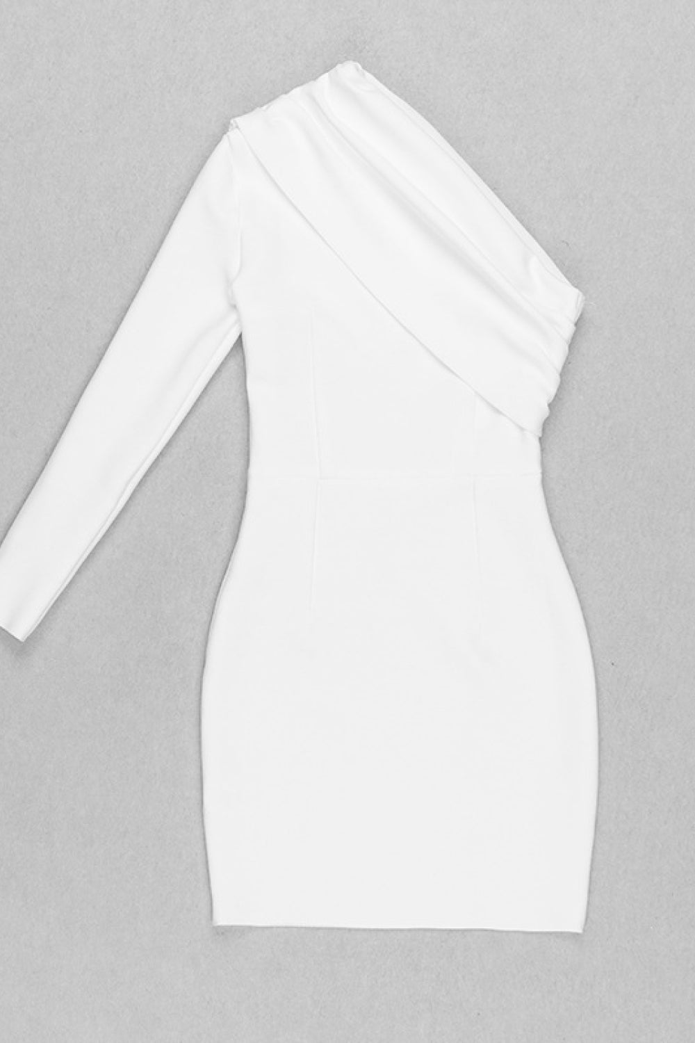 Asymmetrical Neck One Sleeve Bodycon Dress