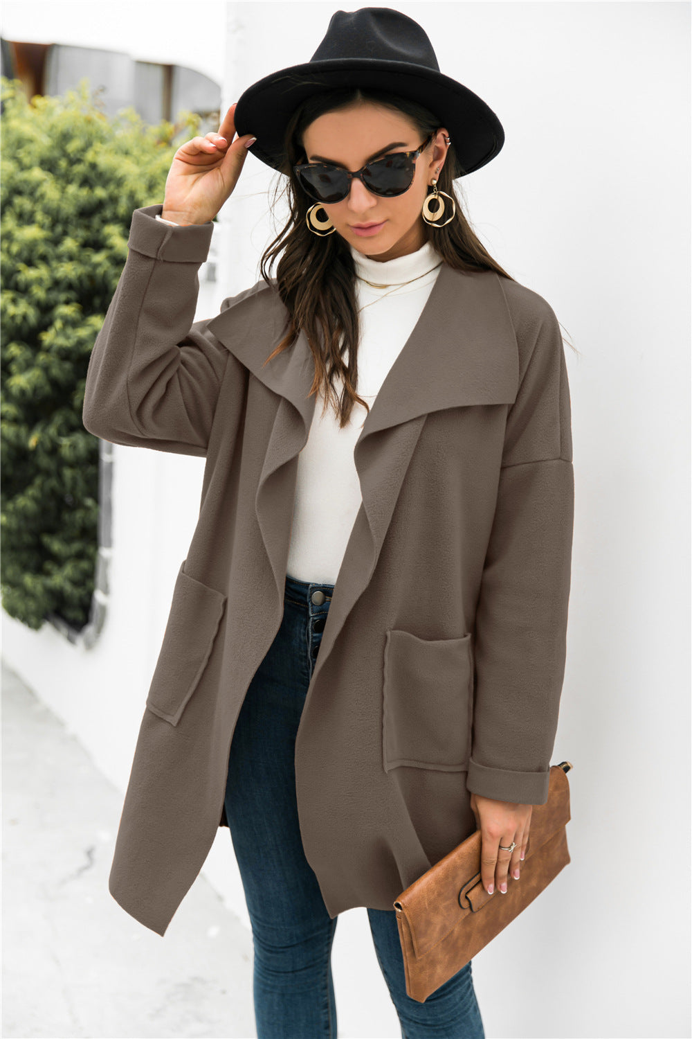 Waterfall Collar Open Front Coat - Absolute Fashion 2020