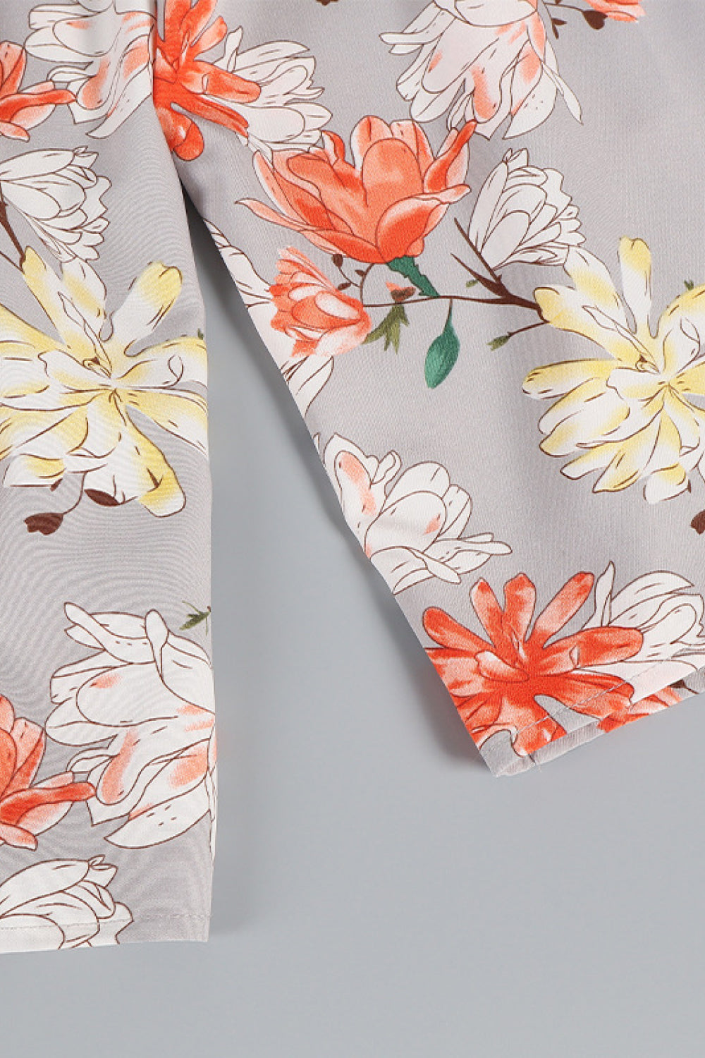 Floral Off-shoulder Long-sleeve Printed Shirt