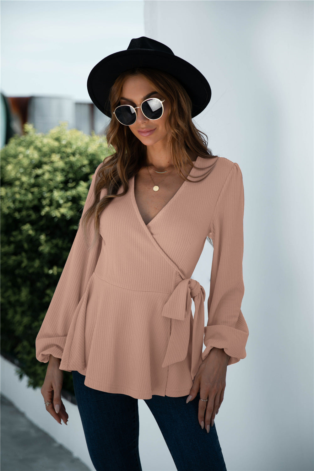 Ruffle Hem Wrap Knot Blouse - Absolute Fashion 2020