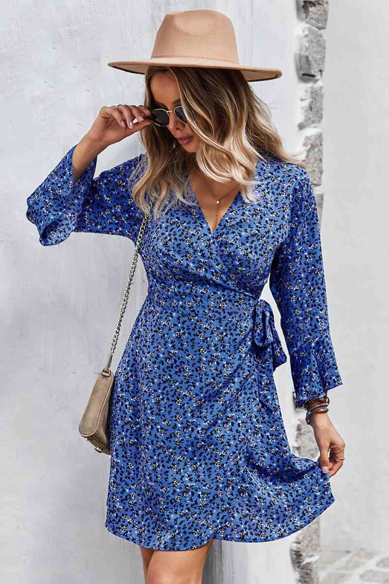 Floral Flare Sleeve Corset Dress - Absolute Fashion 2020
