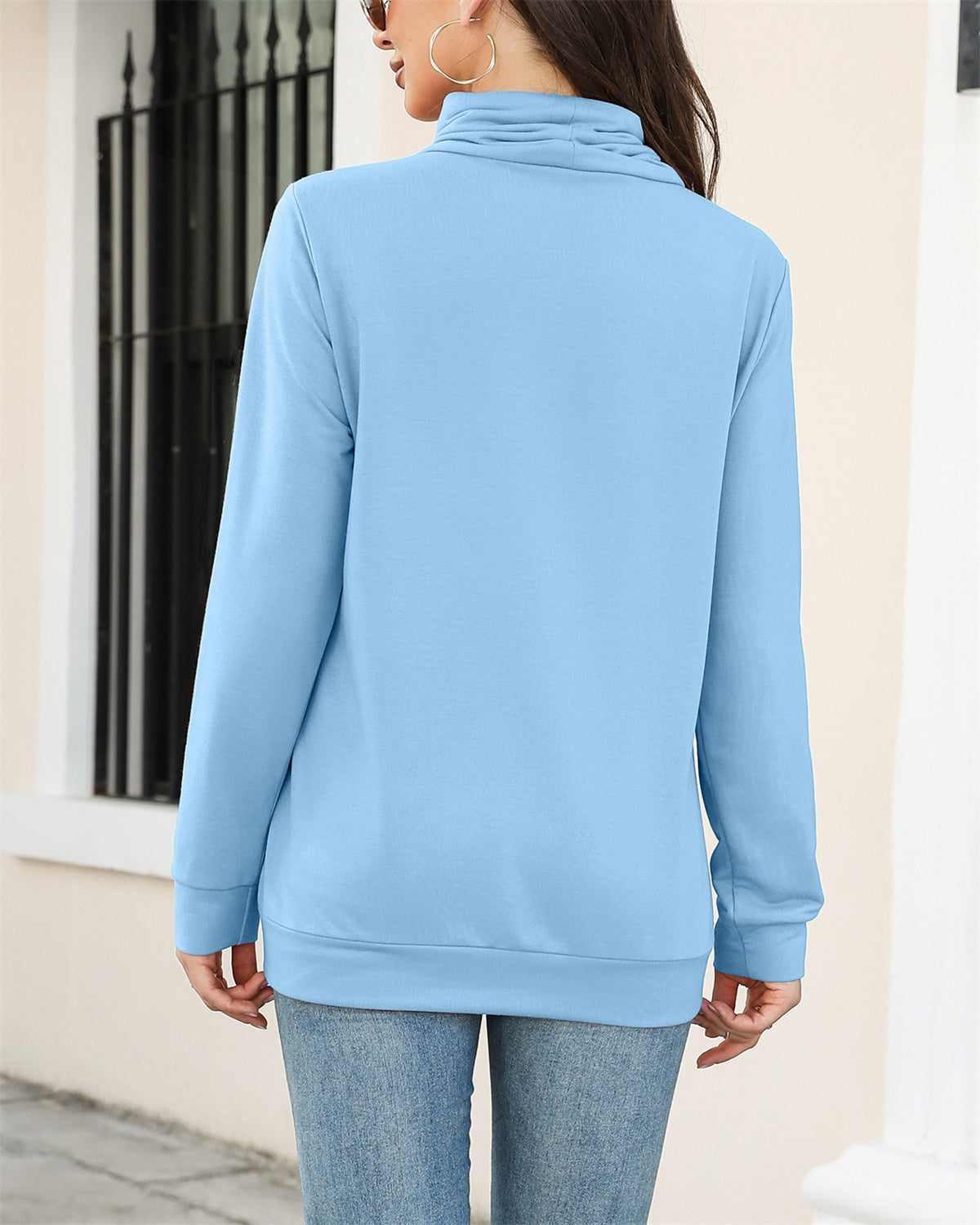 Drawstring Sweatshirt with Side Pockets