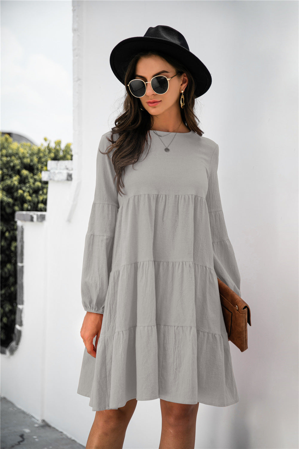 Puff Sleeve Tiered Swing Dress - Absolute Fashion 2020
