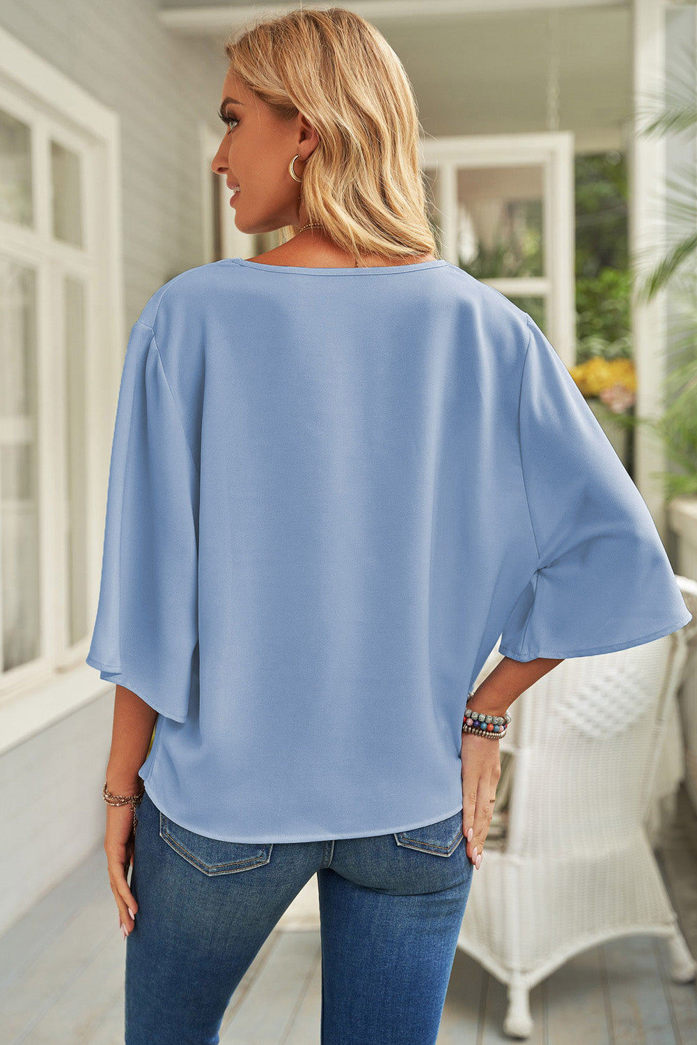 Short Sleeve Draped Blouse - Absolute Fashion 2020