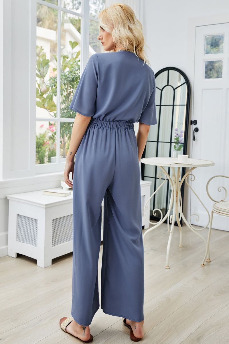 Tie Front Top & Wide Leg Pants Set - Absolute Fashion 2020