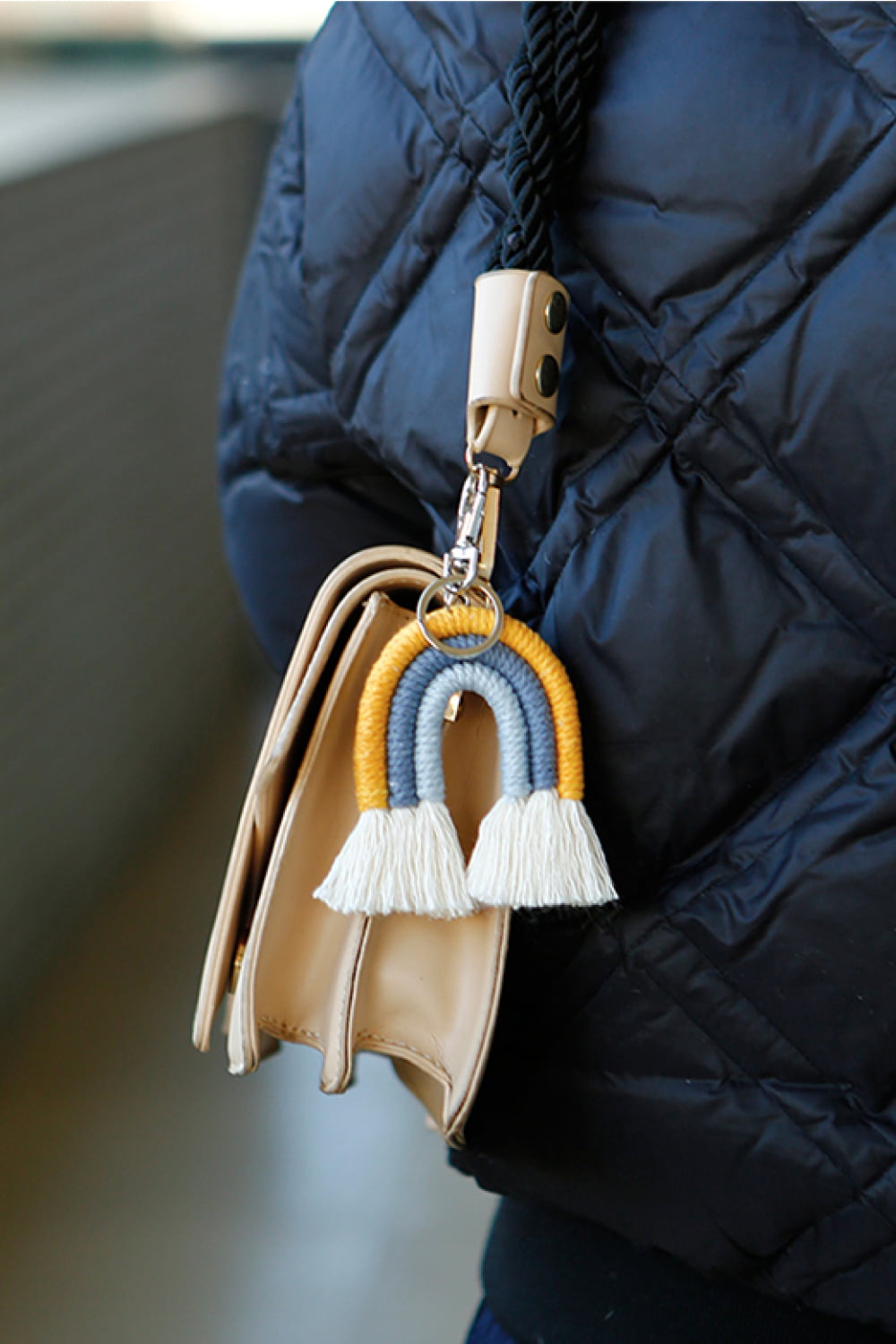 Rainbow Fringe Keychain