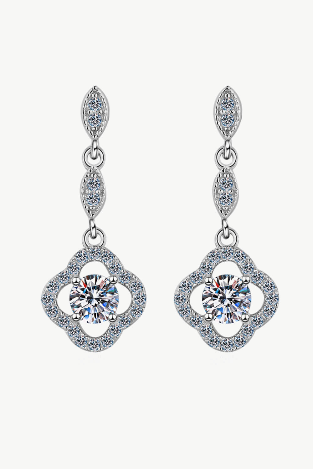 925 Sterling Silver Moissanite Drop Earrings