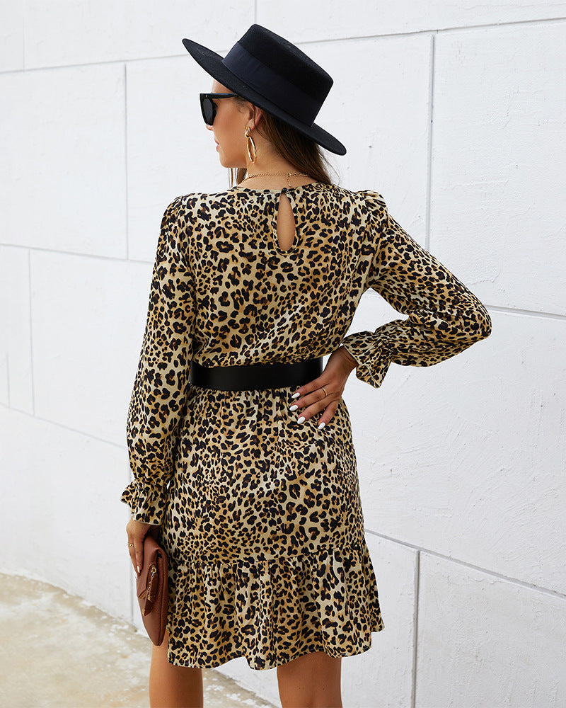 Animal Print Belted Mermaid Dress - Absolute Fashion 2020