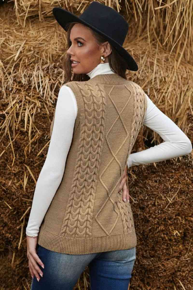 Solid Cable Knit Vest - Absolute Fashion 2020