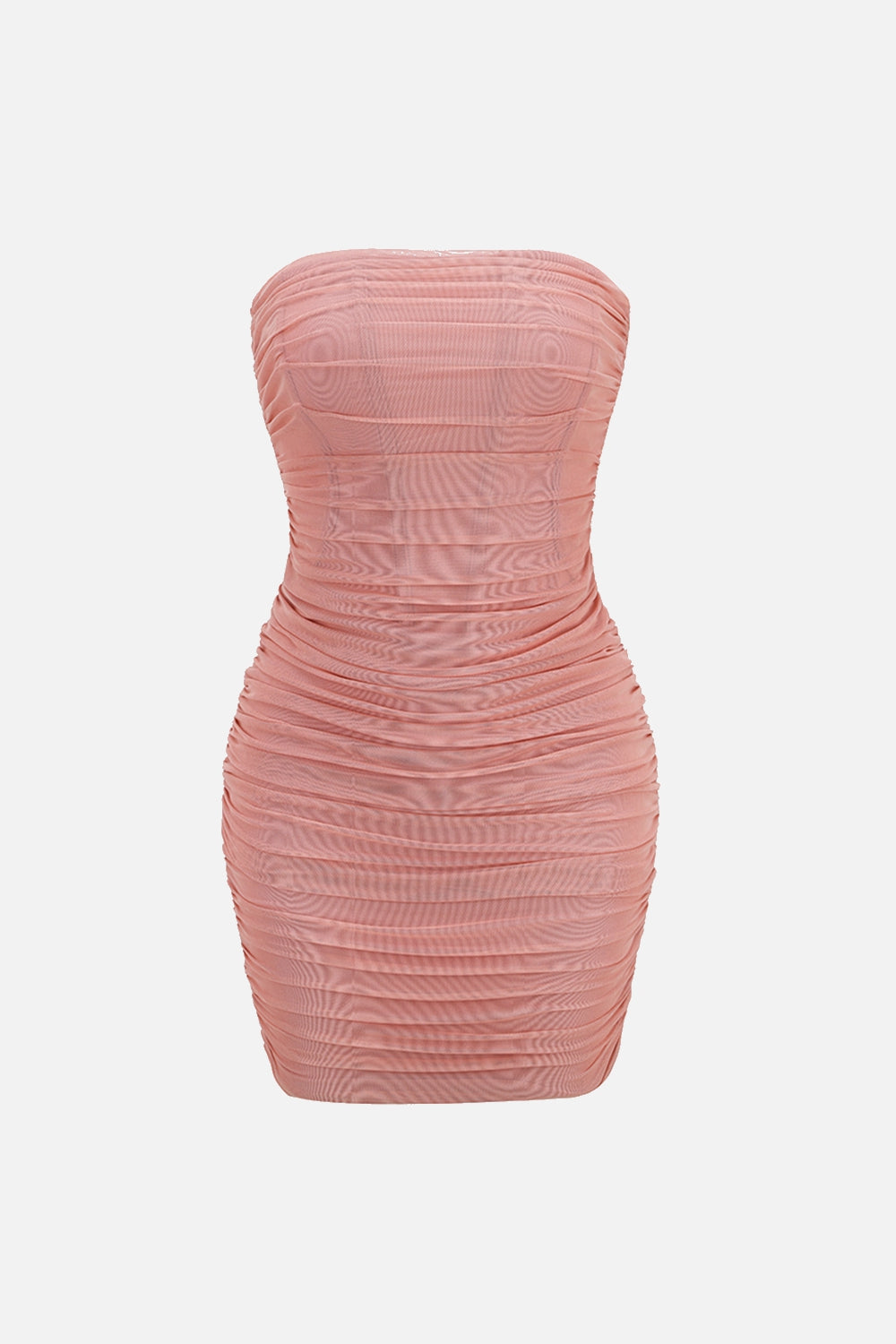 Ruched Strapless Zip-Back Bodycon Dress
