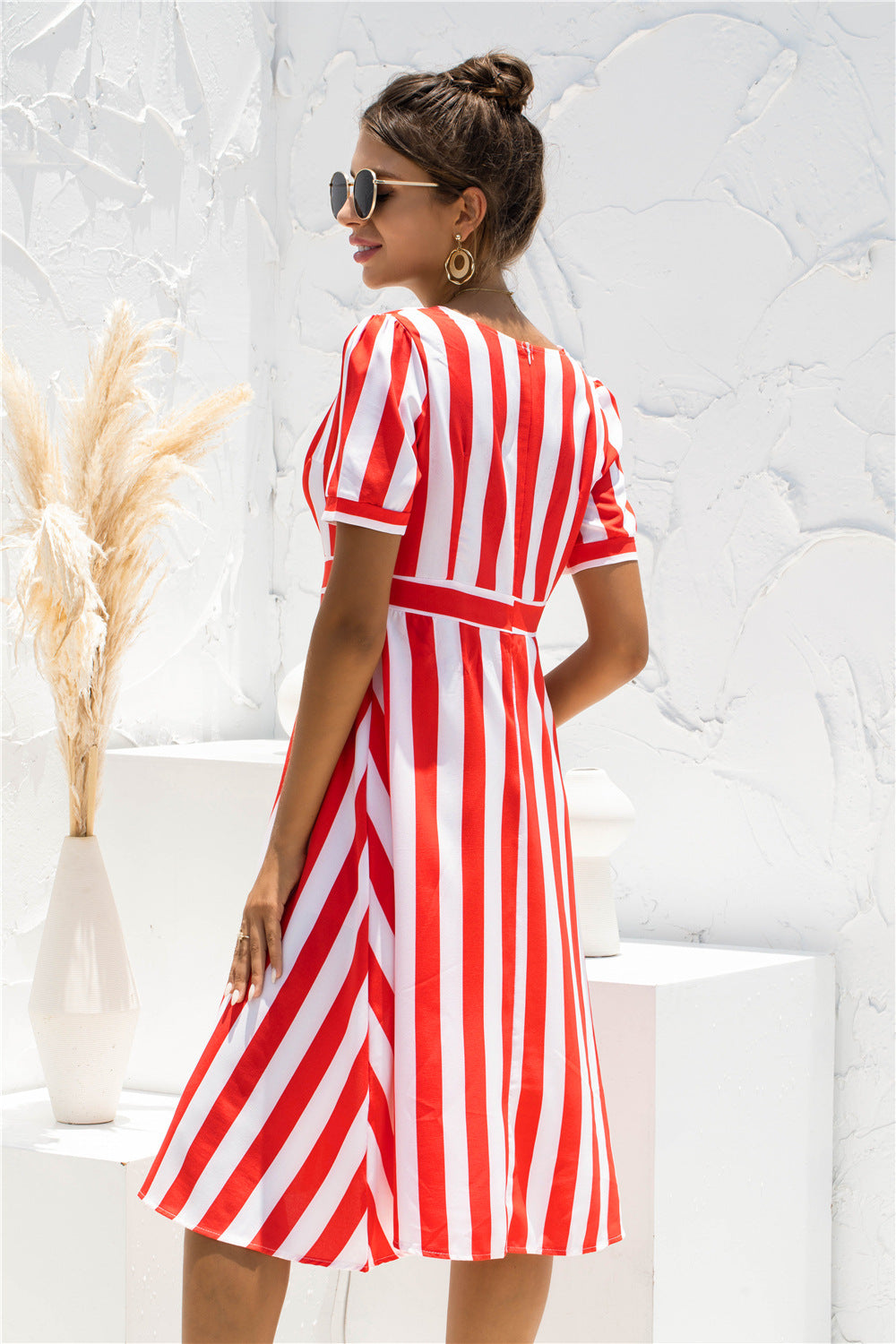 Striped Surplice Front A-line Dress - Absolute Fashion 2020
