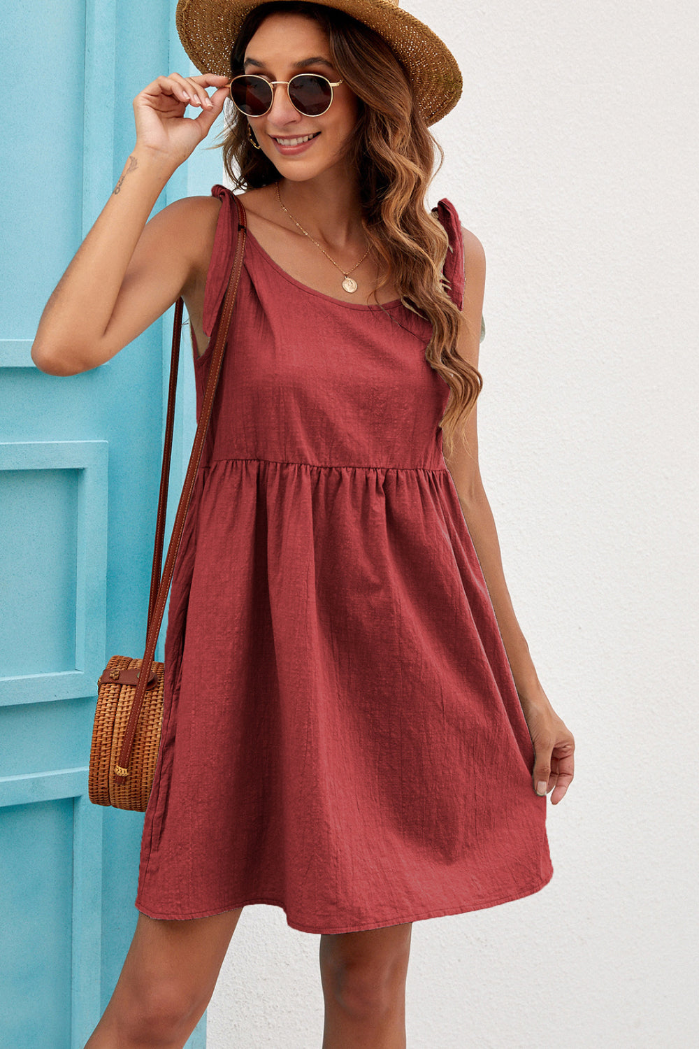 Knot Shoulder Pocket Smock Dress - Absolute Fashion 2020