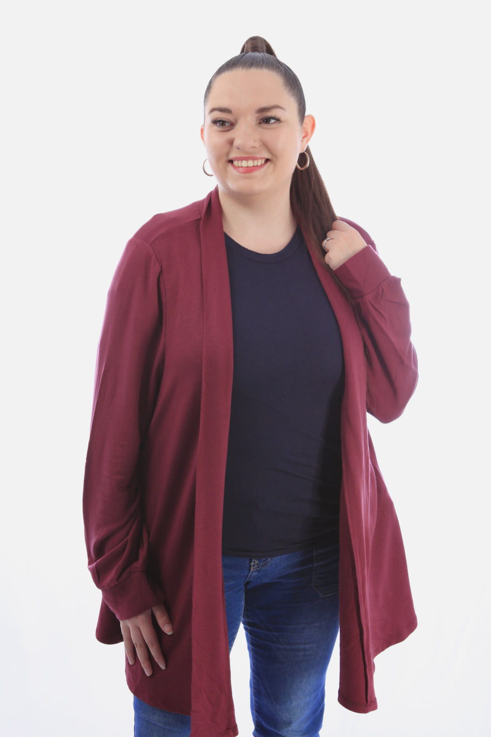 Stretch Laceup Back Cardigan
