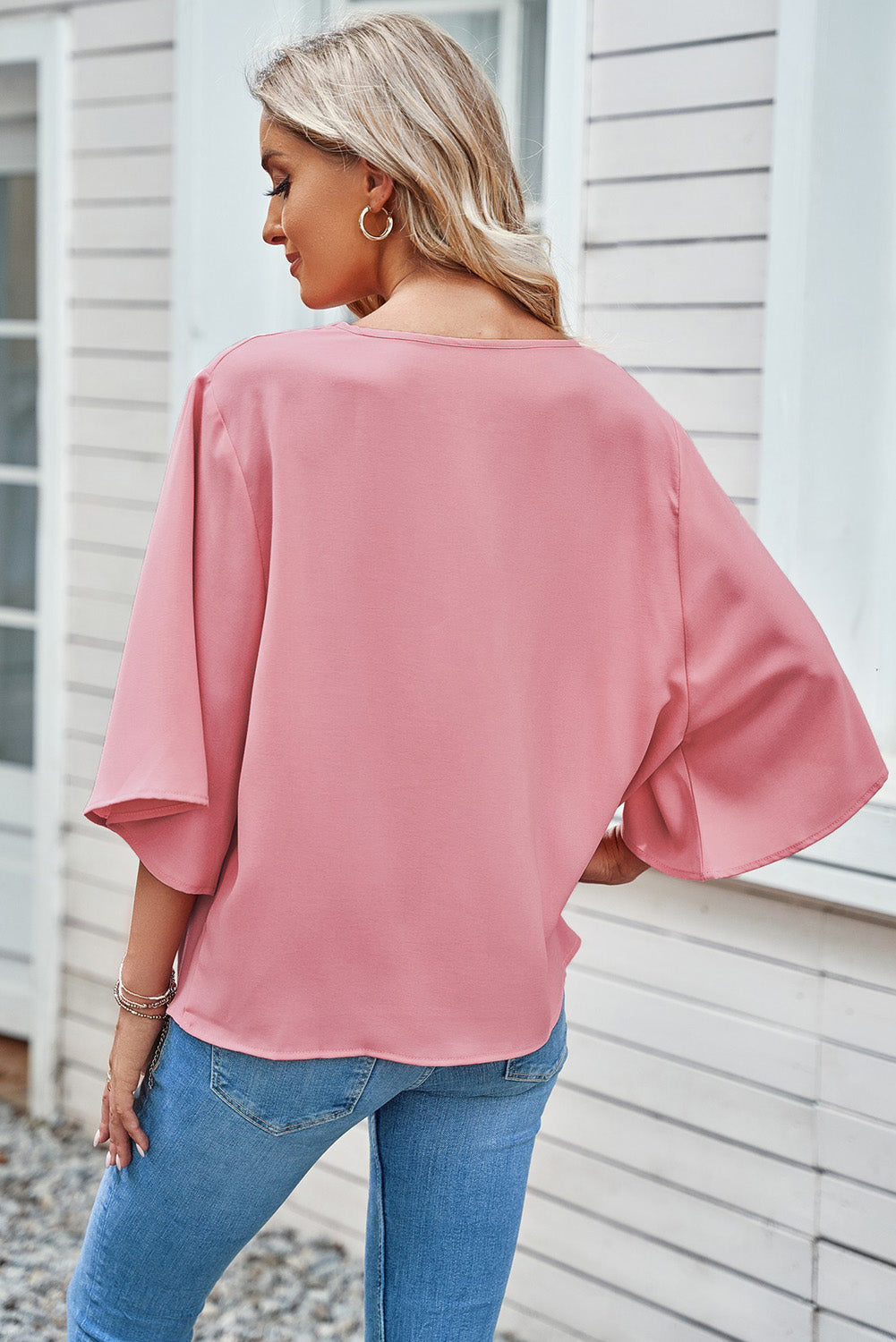 Short Sleeve Draped Blouse - Absolute Fashion 2020