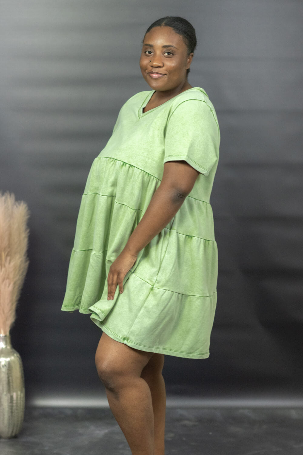 Sew In Love Breathtaking Views Full Size Tiered Mini Dress in Mint