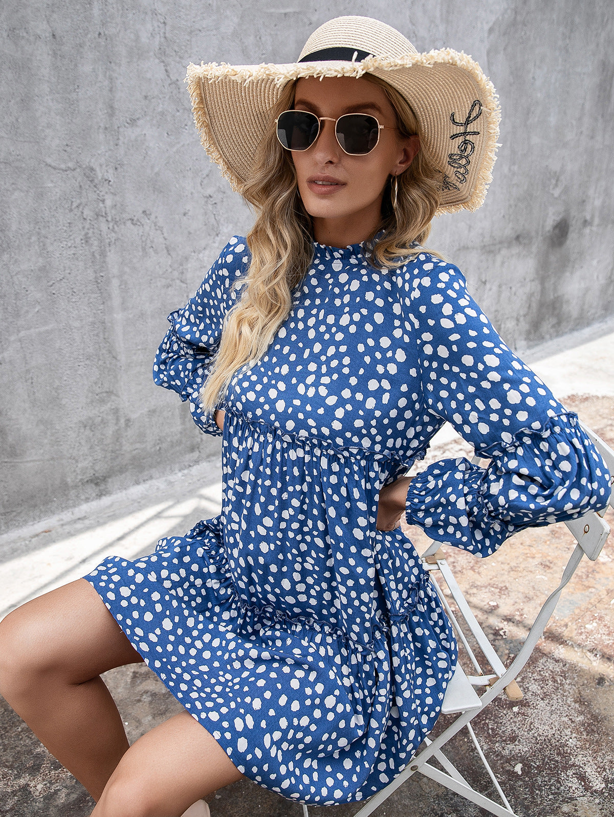 Animal Print Ruffled Bell Sleeve Dress - Absolute Fashion 2020