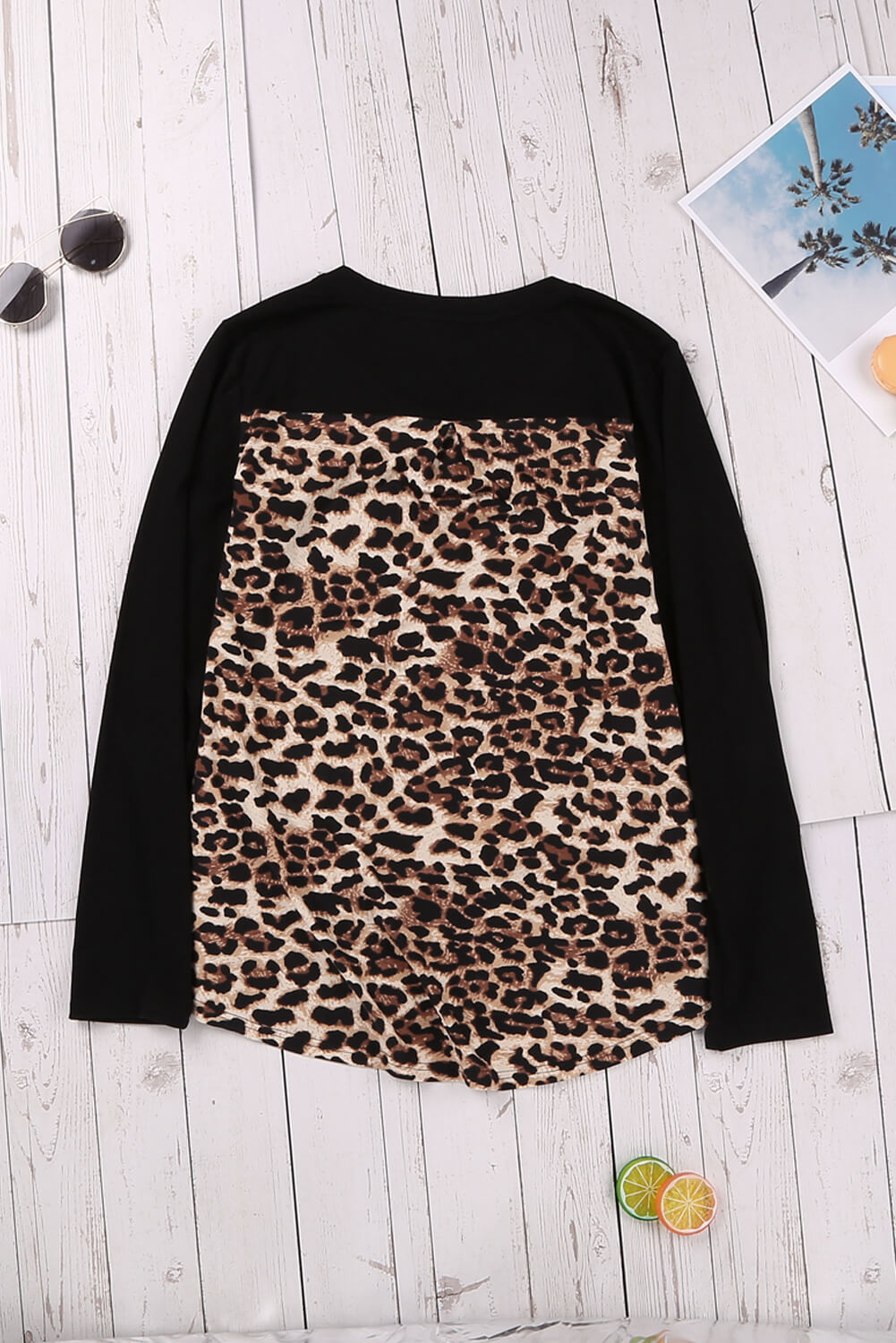 Contrast Leopard V-Neck Pocket Blouse - Absolute Fashion 2020