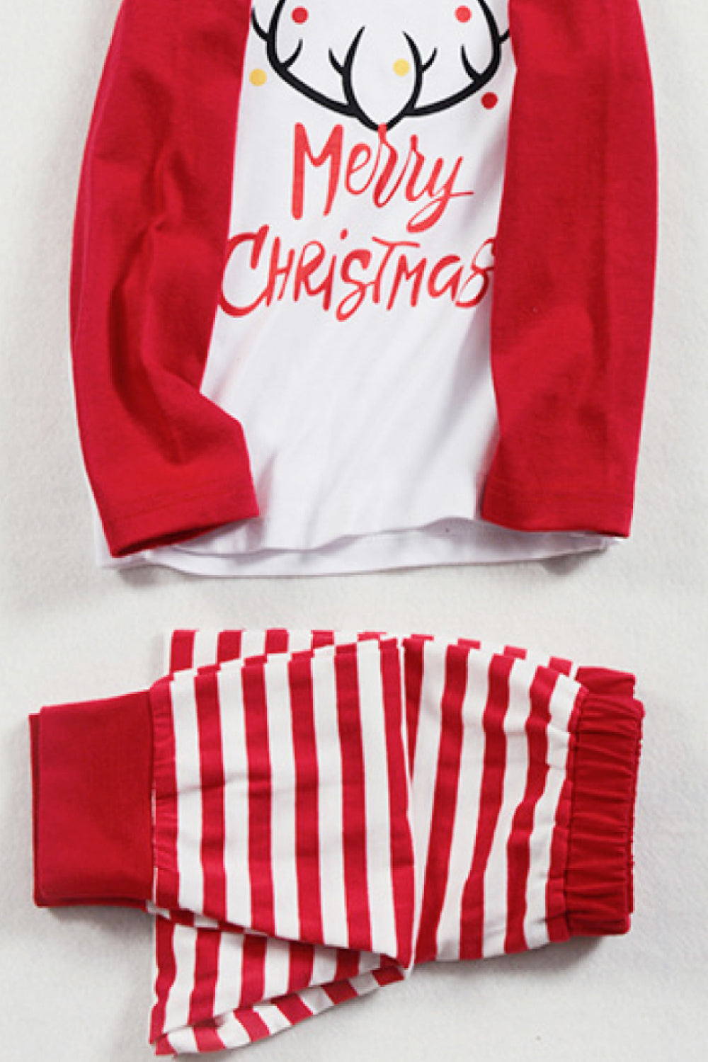 Kids Christmas Graphic and Striped Pants Set