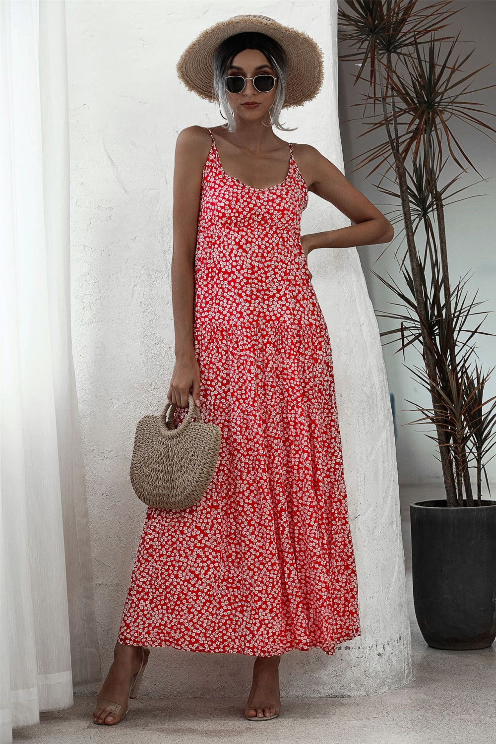 Ditsy Floral Backless Maxi Dress - Absolute Fashion 2020
