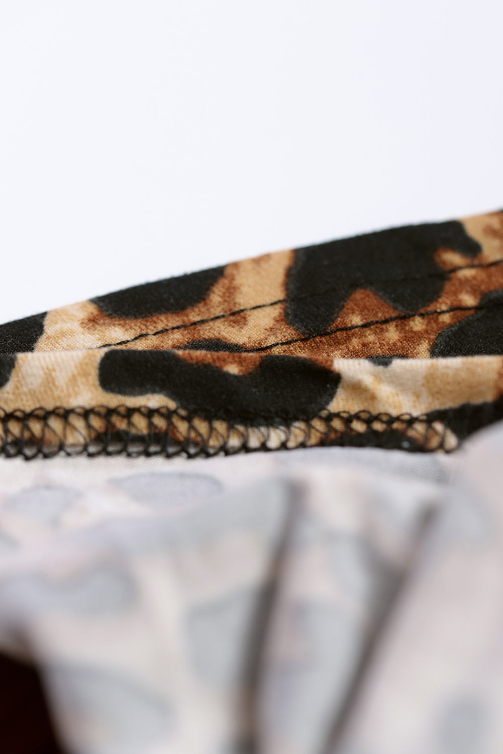 Contrast Leopard V-Neck Pocket Blouse - Absolute Fashion 2020