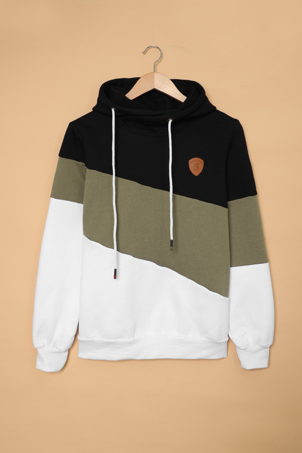 Color Block Cowl Neck Pullover Hoodie - Absolute Fashion 2020