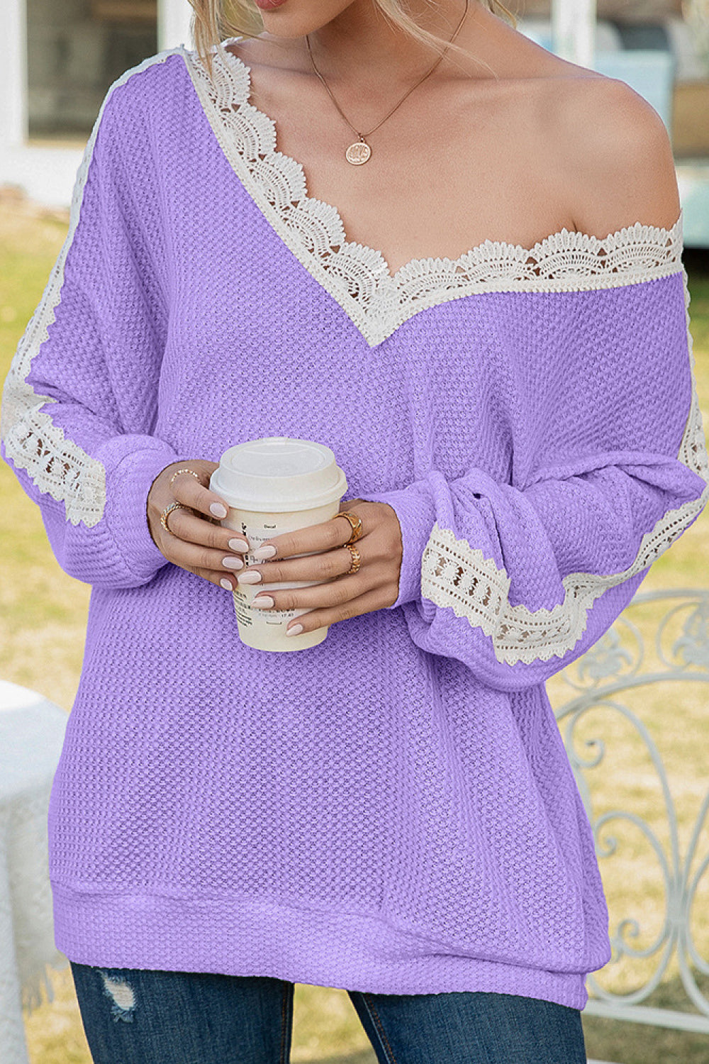Contrast Lace Detail Backless Top - Absolute Fashion 2020