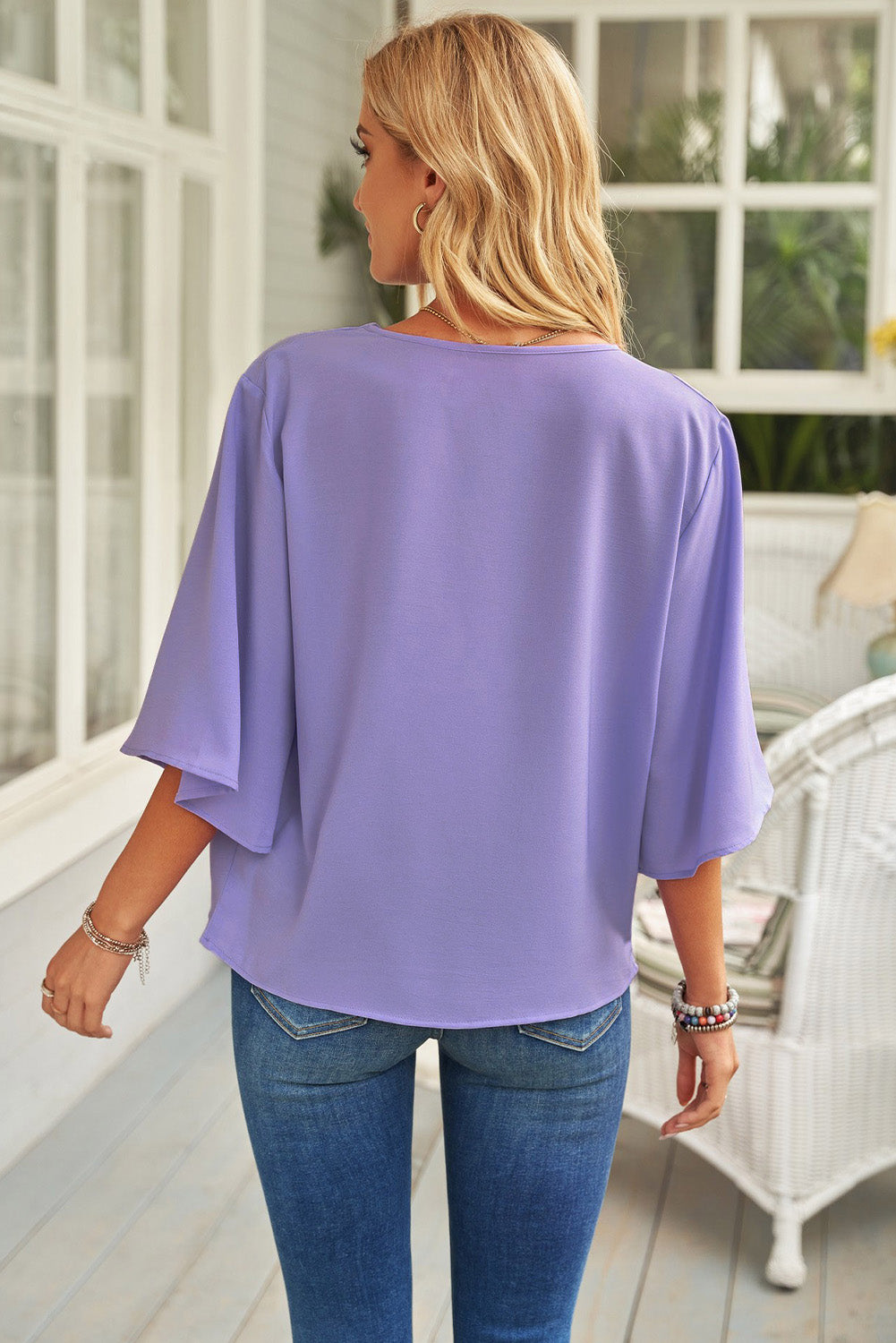 Short Sleeve Draped Blouse - Absolute Fashion 2020