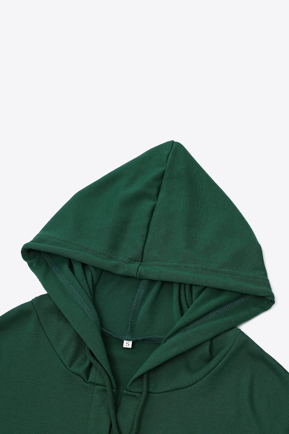 Buttoned Drawstring Drop Shoulder Hoodie