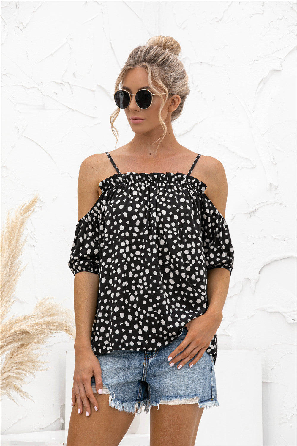Cheetah Print Cold Shoulder Camisole Top - Absolute Fashion 2020