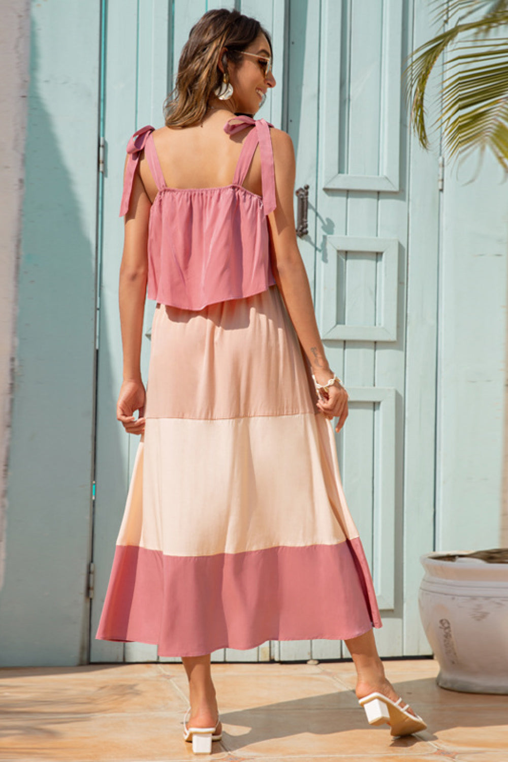 Color Block Tie Shoulder Dress - Absolute Fashion 2020