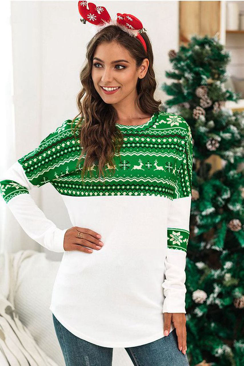 Christmas Print Leisure Sweatshirt Top - Absolute Fashion 2020
